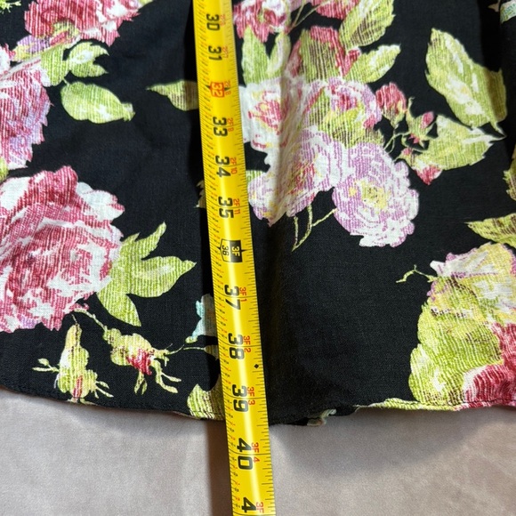 Mica Floral Dress Y2K Sz 8 Babydoll 100% Linen Fit &Flare Romantic Asian Print - Picture 15 of 15